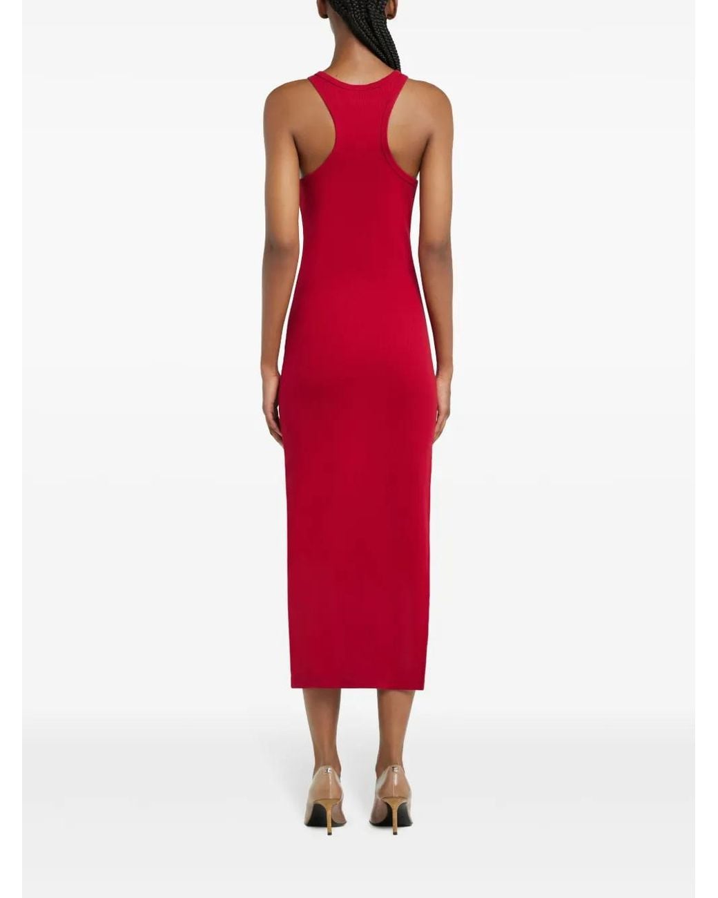 Courreges Red Fitted Midi Dress