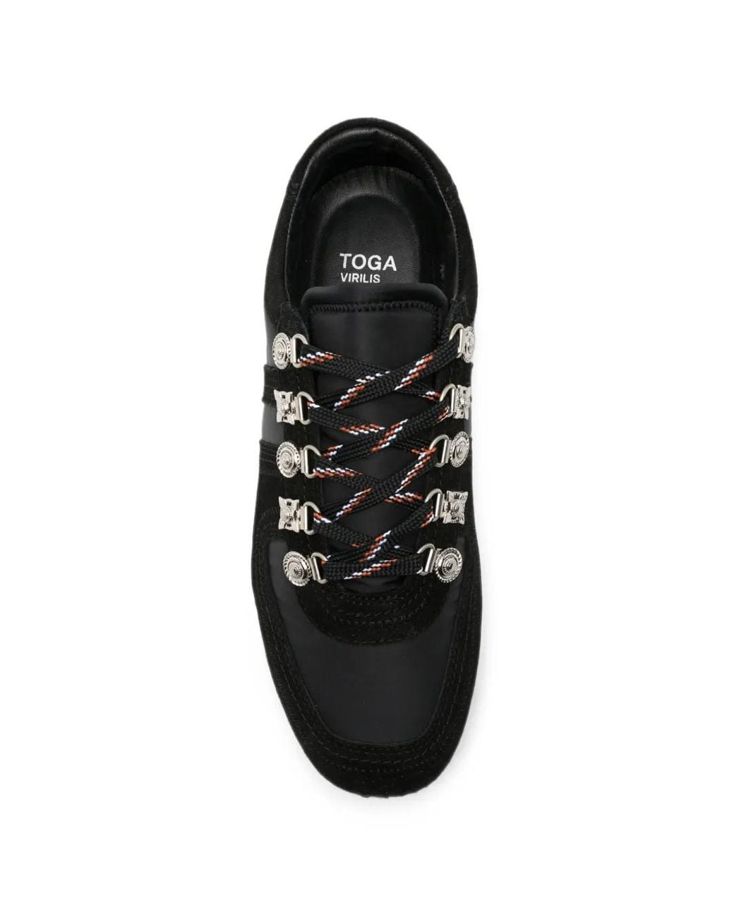 Toga Virilis Black Embellished Panelled Sneakers for men