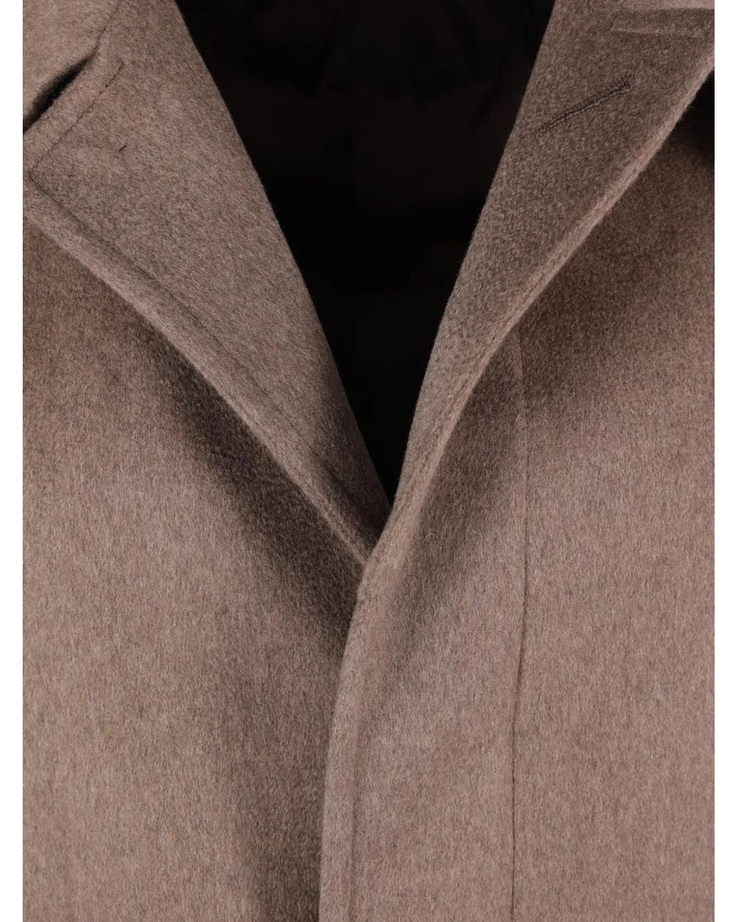 Lardini Brown Concealed-Fastening Coat for men
