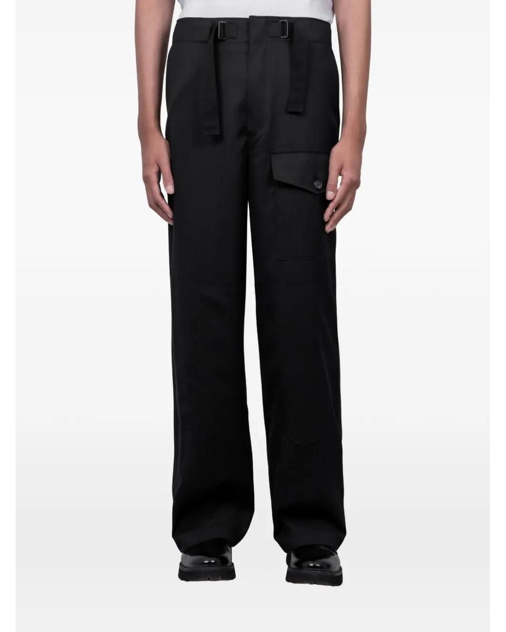 Auralee Black Buckled Cargo Pants for men