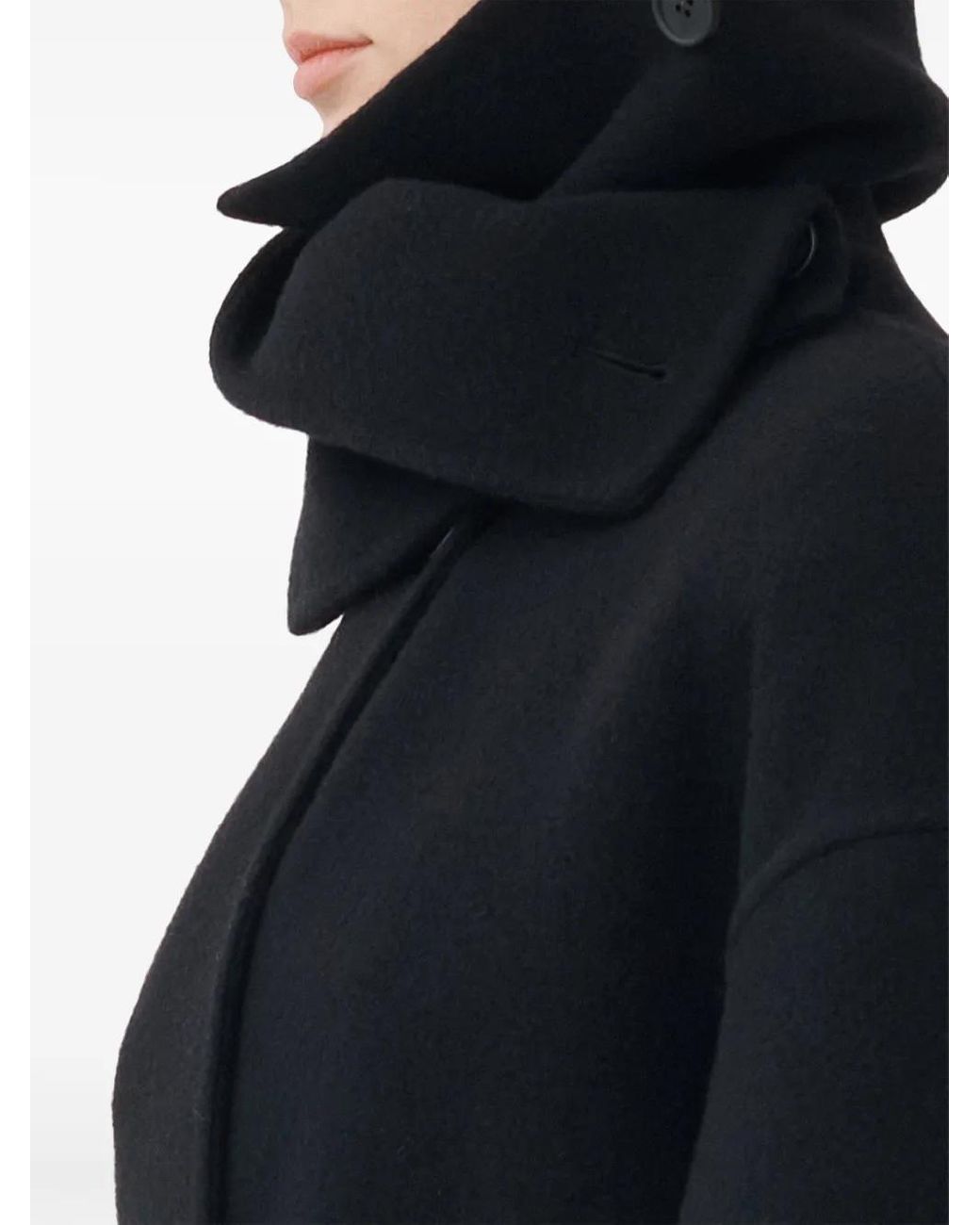 Fabiana Filippi Black Boiled Wool Coat