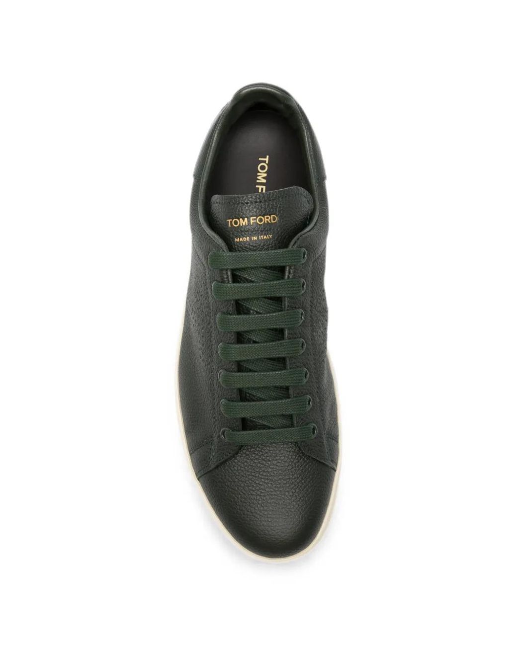 Tom Ford Grain Leather Warwick Sneaker in Green für Herren