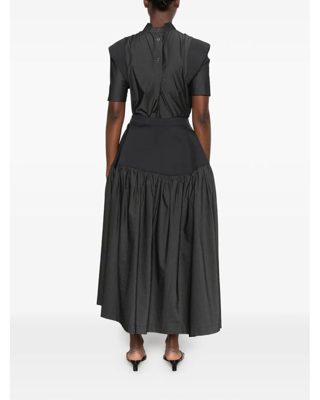 Issey Miyake Gray Mute Asymmetric Gathered Dress