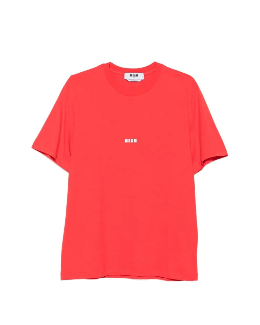 MSGM Red Logo-Print T-Shirt for men