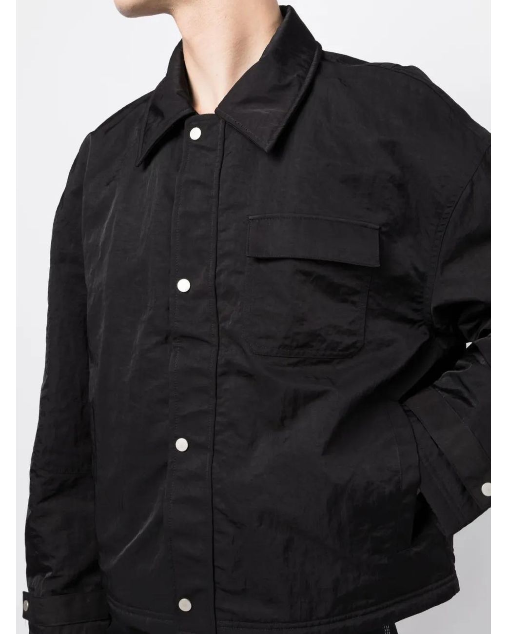 Represent Black Long-Sleeve Shirt Jacket for men