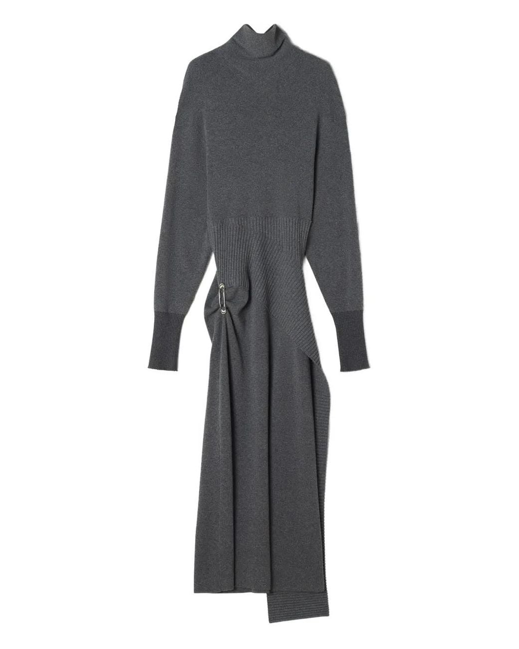 Lanvin Gray Asymmetrical Midi Dress