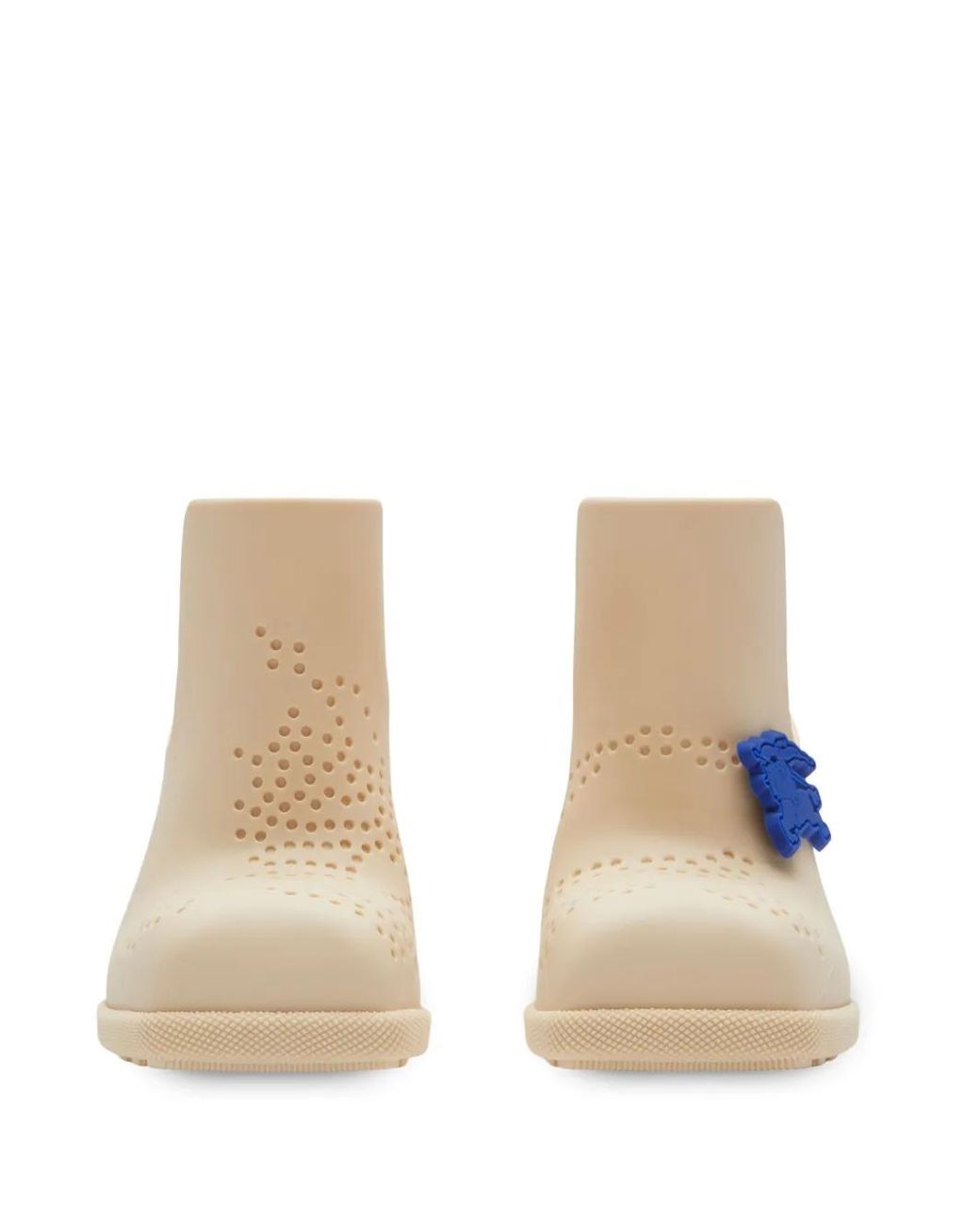 Burberry White Equestrian Knight Square-Toe Mules