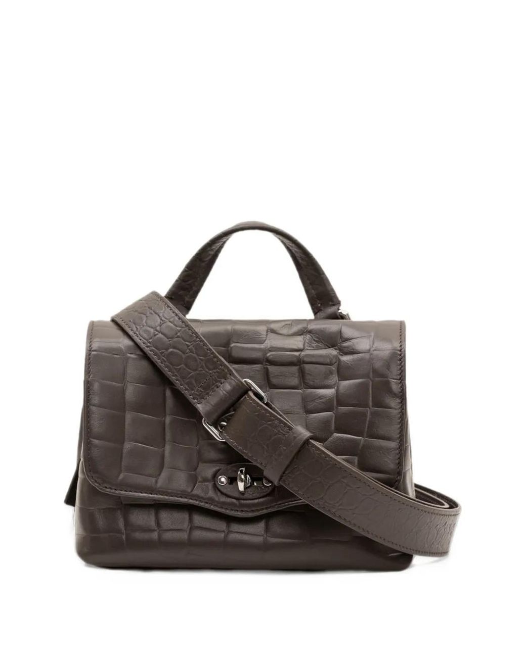 Zanellato Black M Postina Crocodile-Effect Tote Bag