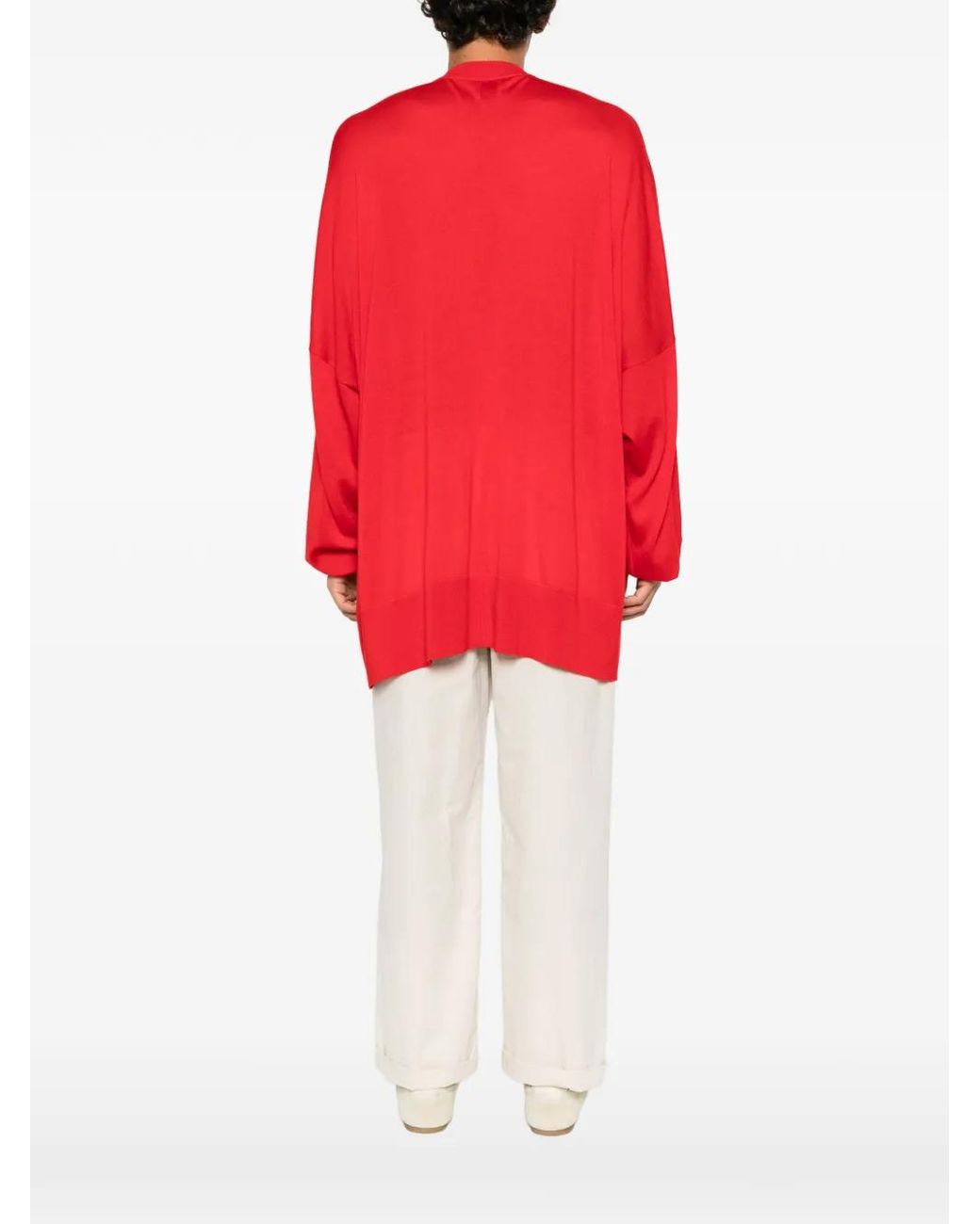 ROT Red V-Neck Oversized Sweater