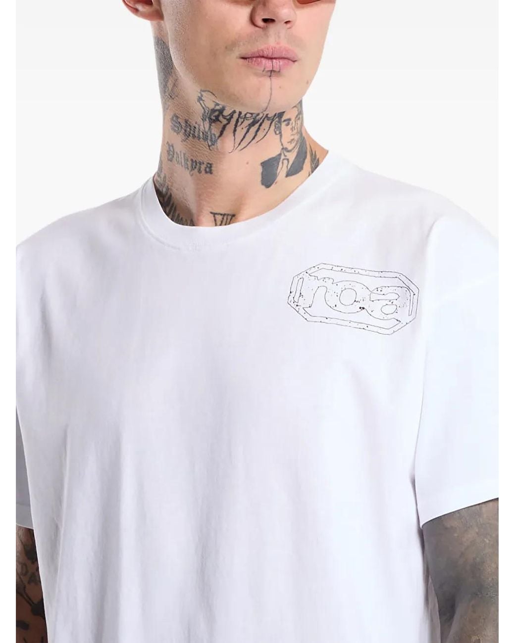 Roa White T-Shirt À Imprimé Dragon