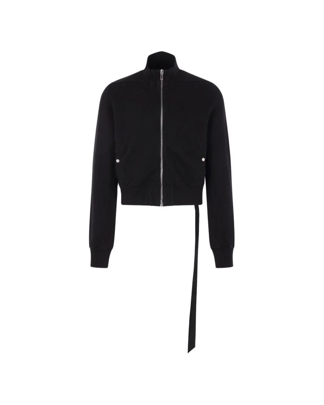 Rick Owens Black Zip-Up Cotton Track Jacket for men