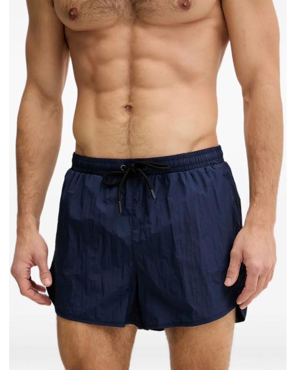 Aeronautica Militare Blue Logo-Patch Drawstring Swim Shorts for men