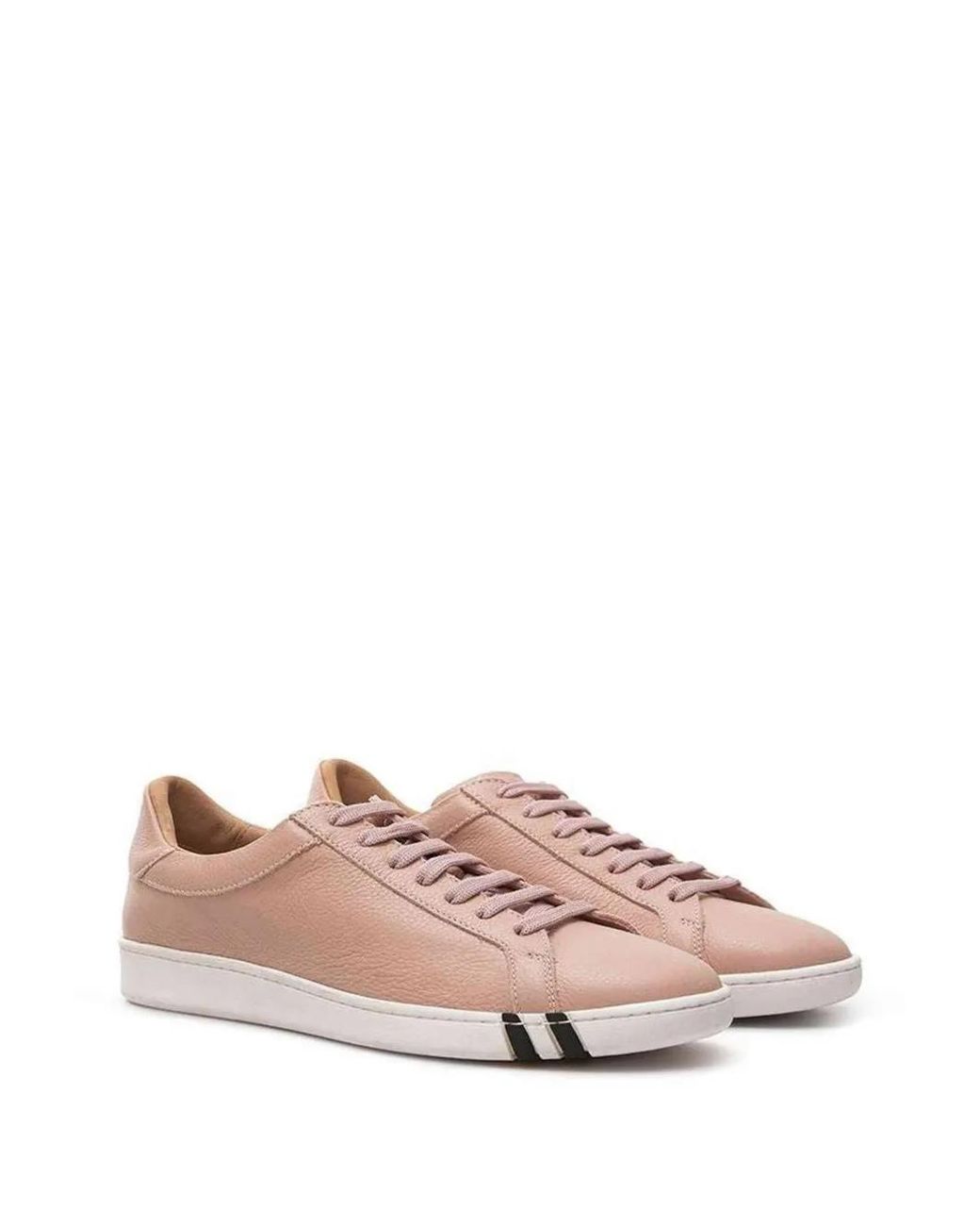 Bally Pink Grained Leather Sneakers