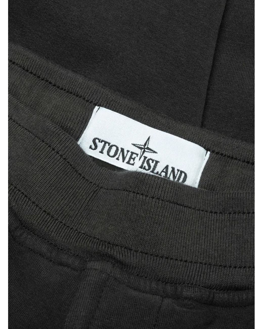 Stone Island Black Compass-Badge Track Pants for men