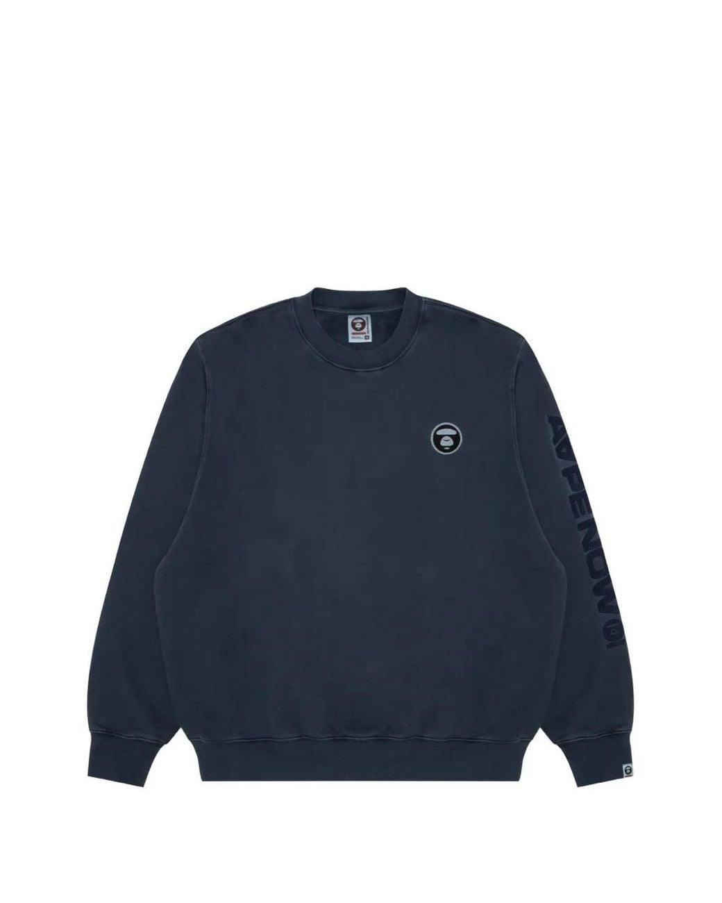 Aape By A Bathing Ape Blue Logo-Patch Crew-Neck Sweater for men