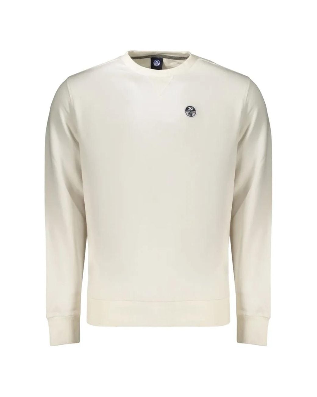 North Sails White Logo-Patch Crew-Neck Sweater for men