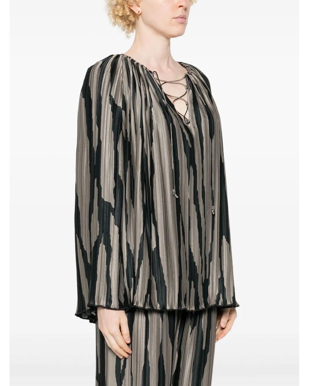 Lanvin Black Abstract-print Blouse
