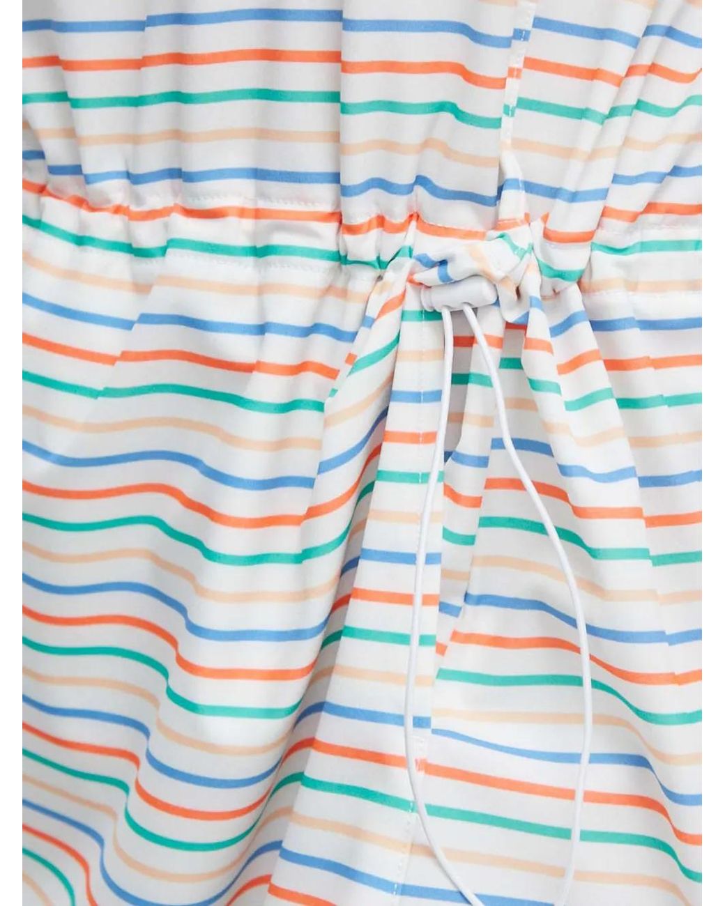 Helly Hansen White Striped Drawstring-Waist Mini Dress