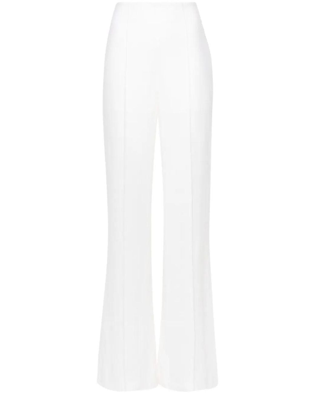 Chloé White Pleated Wide-Leg Trousers