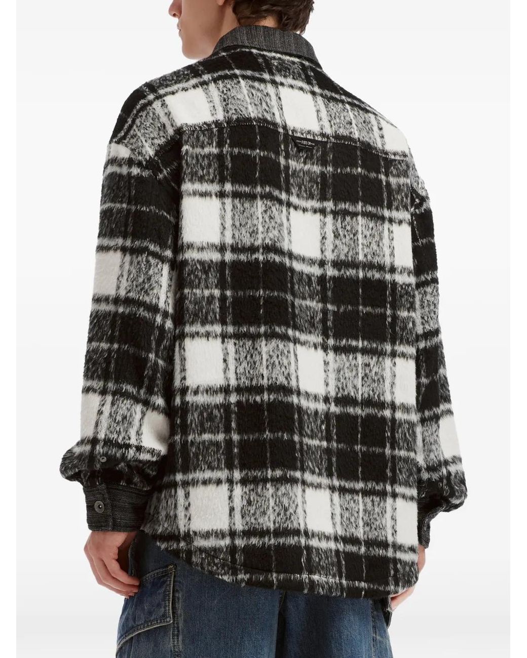 Camicia A Quadri di FIVE CM in Black da Uomo