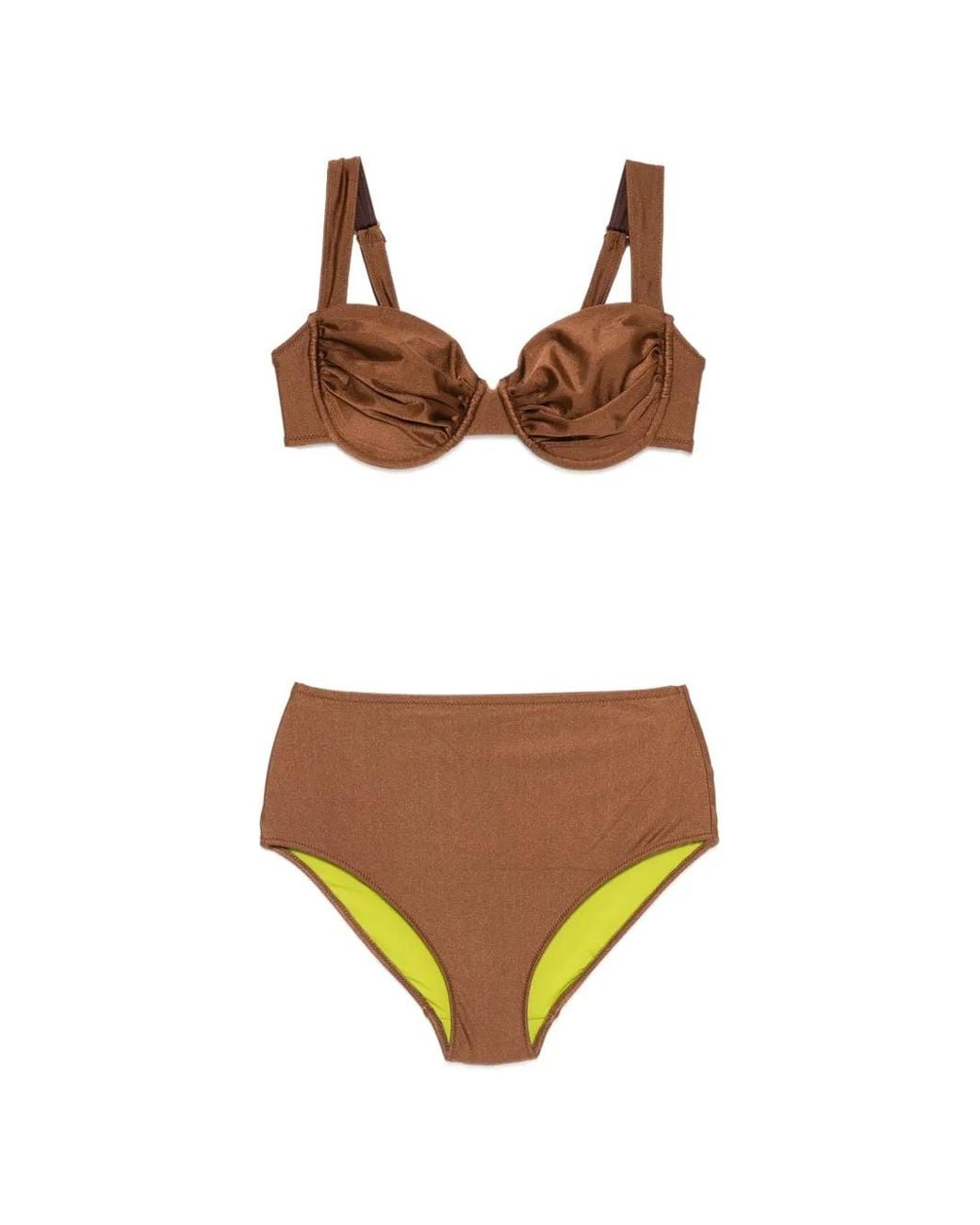 DAZE DAYZ Brown Underwired Ruched Bikini