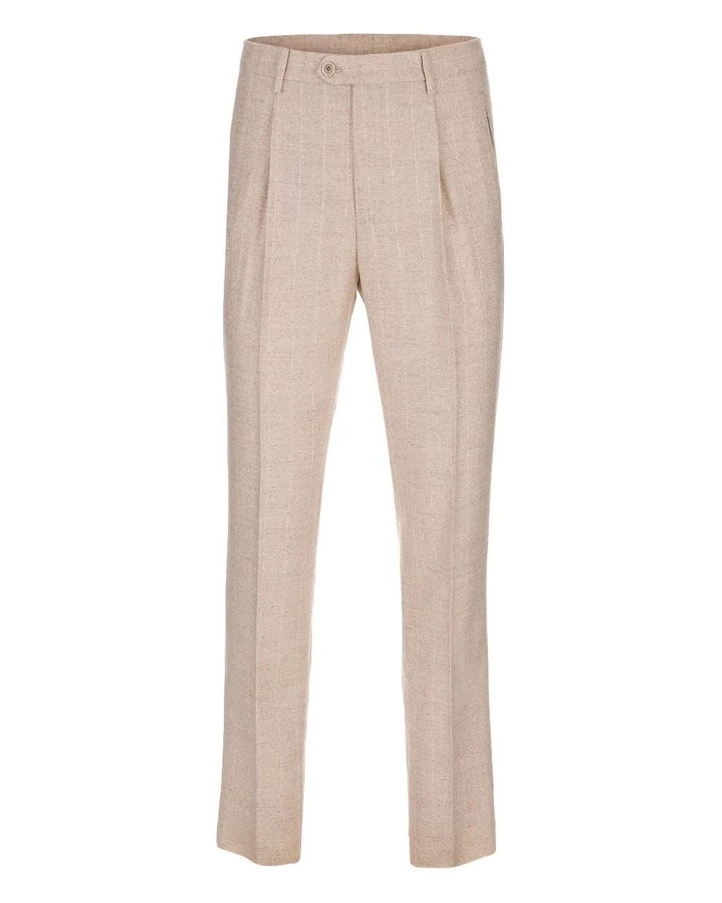 Etro Natural Pleated Trousers for men