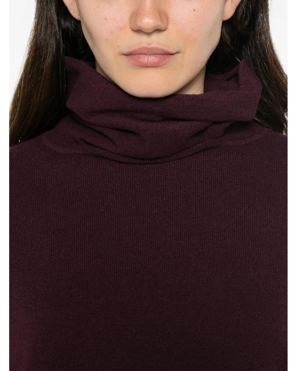Whyci Red Maglieria Floral-Applique Roll-Neck Sweater