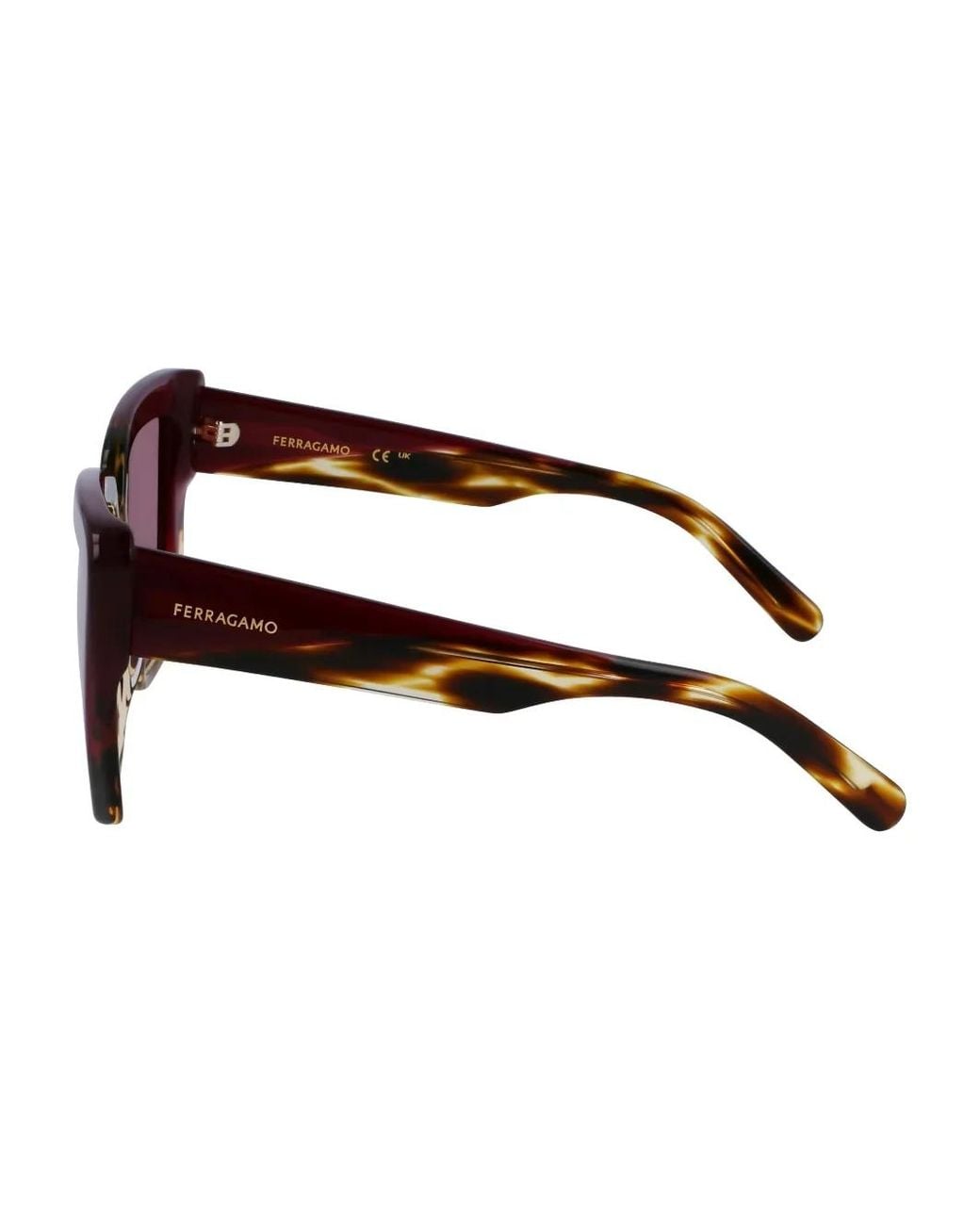 Ferragamo Eyewear Red Tortoiseshell-Effect Square-Frame Sunglasses
