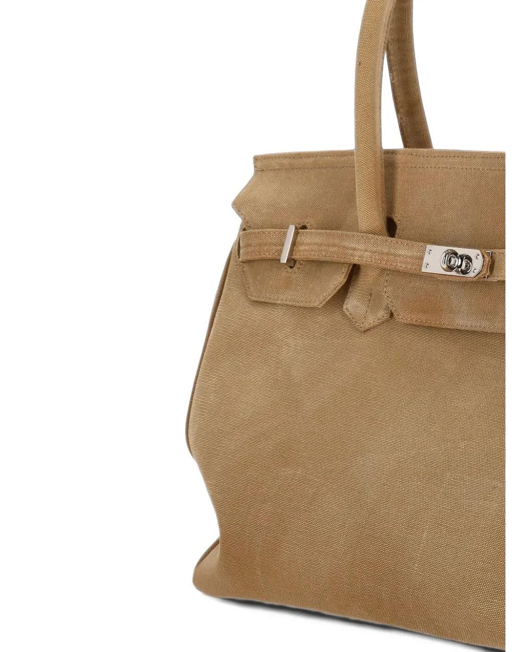 ANOTHER CHANCE Natural Logo-Patch Canvas Tote Bag