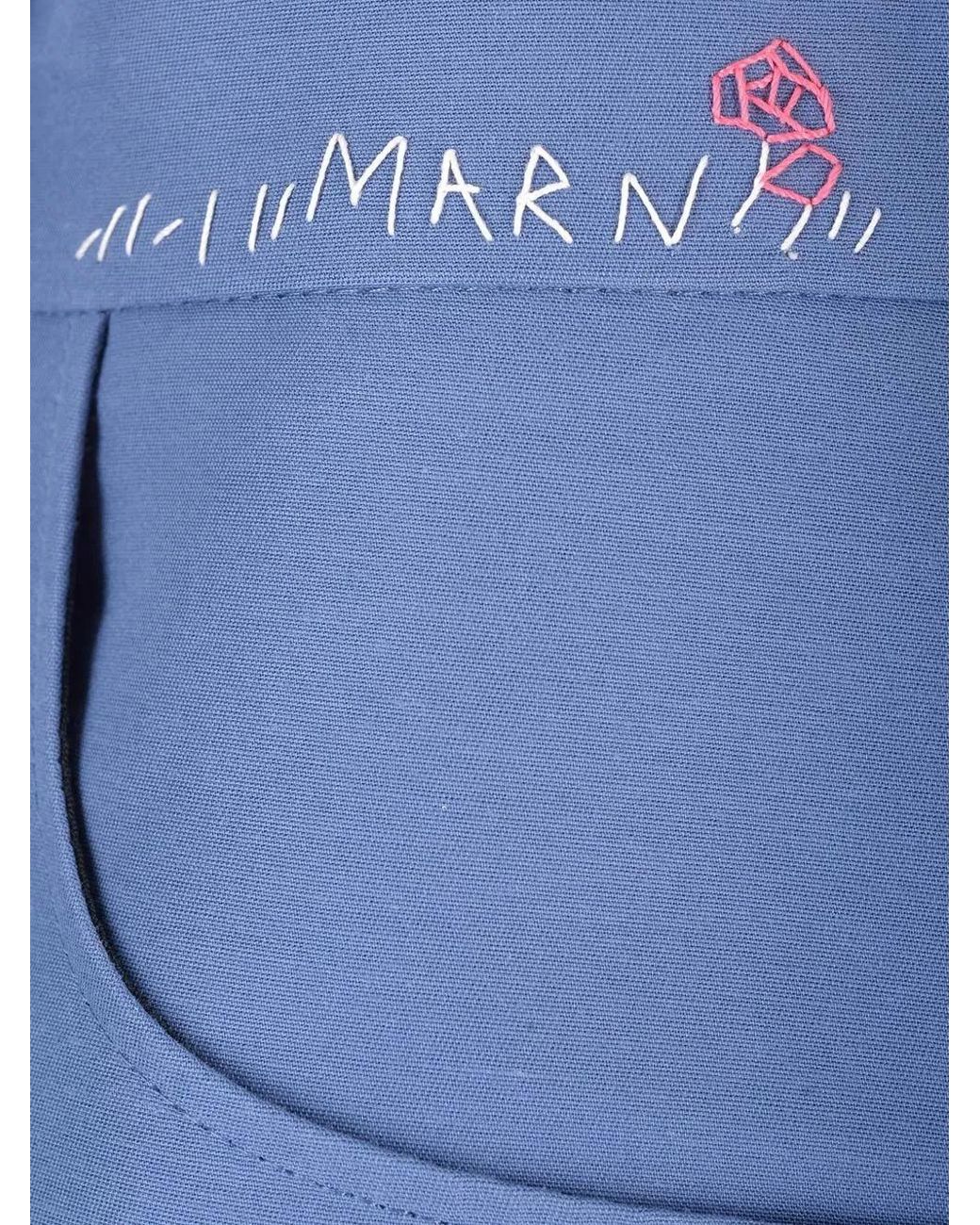 Marni Blue Five-Pocket Wide-Leg Trousers