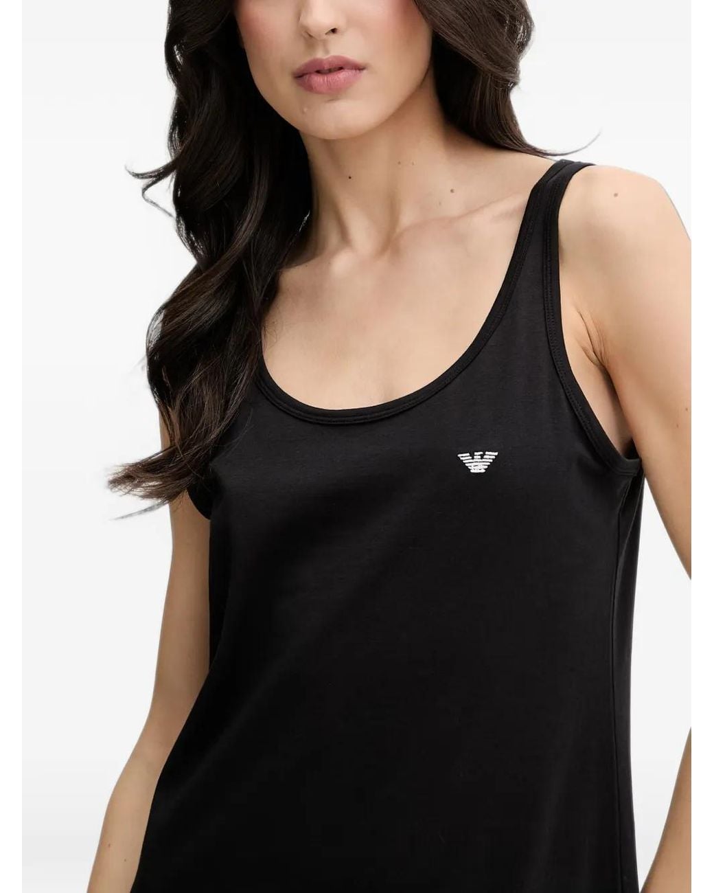 Emporio Armani Black Organic Jersey Nightdress