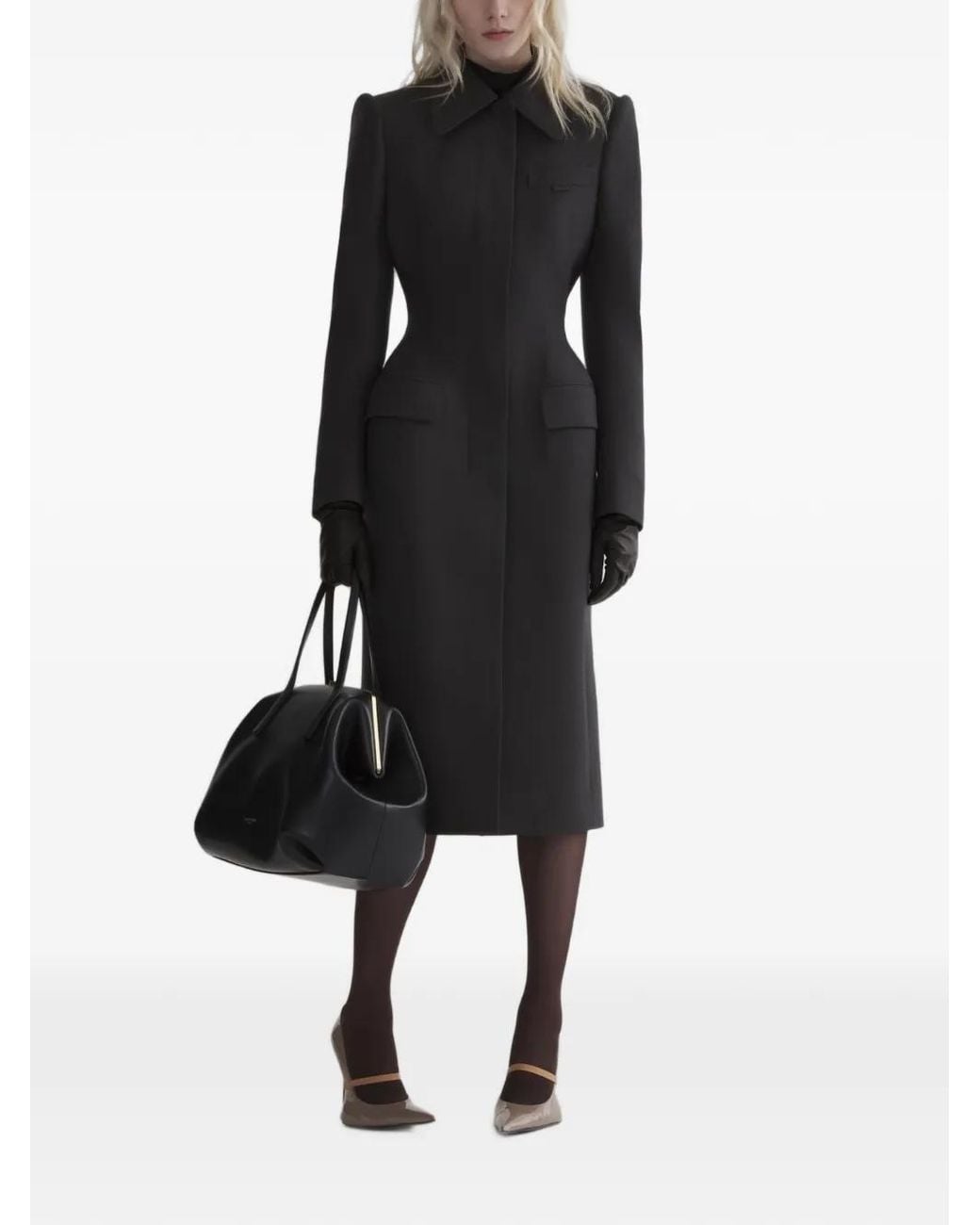 Mugler Black Hourglass Coat