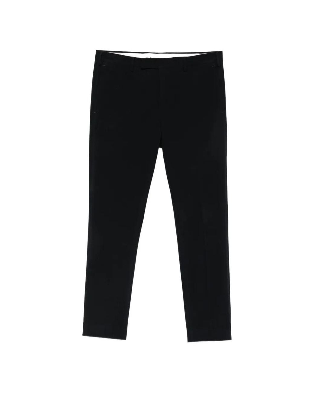 PT Torino Black Logo-Plaque Tailored Trousers for men