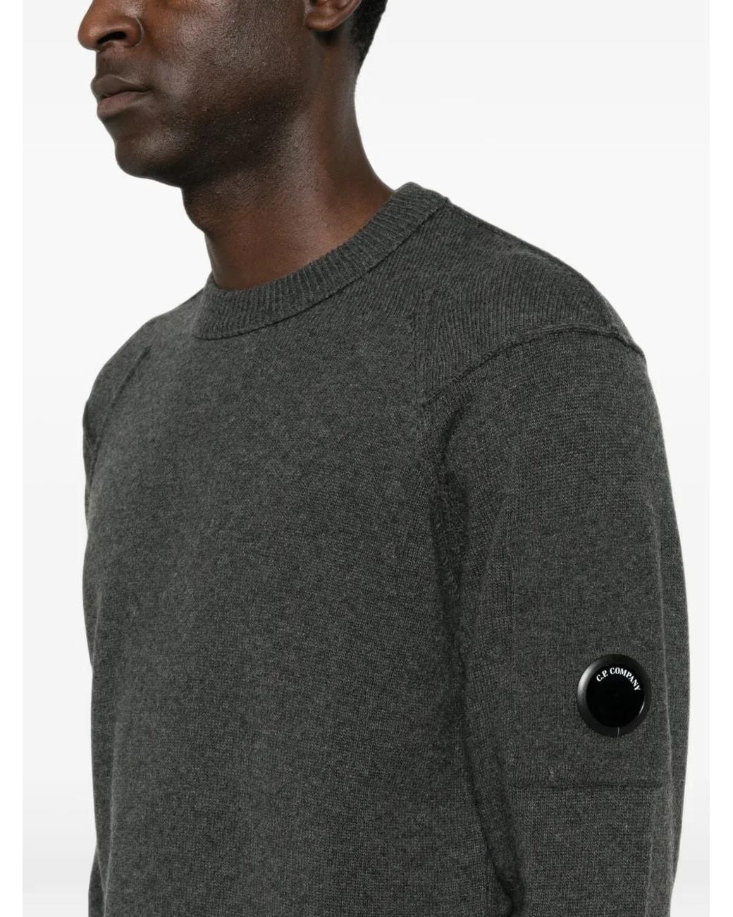 C P Company Black Crew-Neck Sweater for men