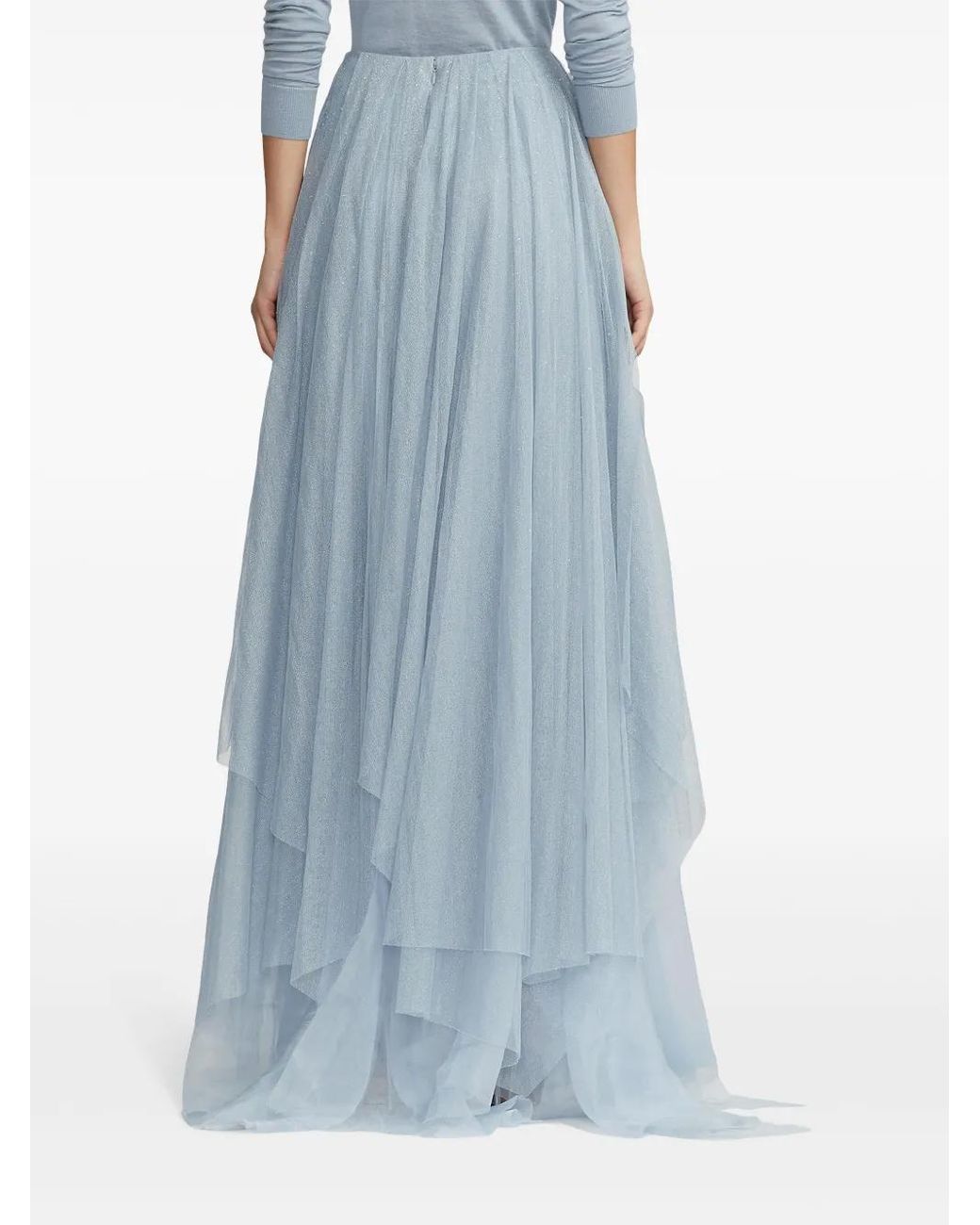 Ralph Lauren Blue Alvey Tulle Maxi Skirt
