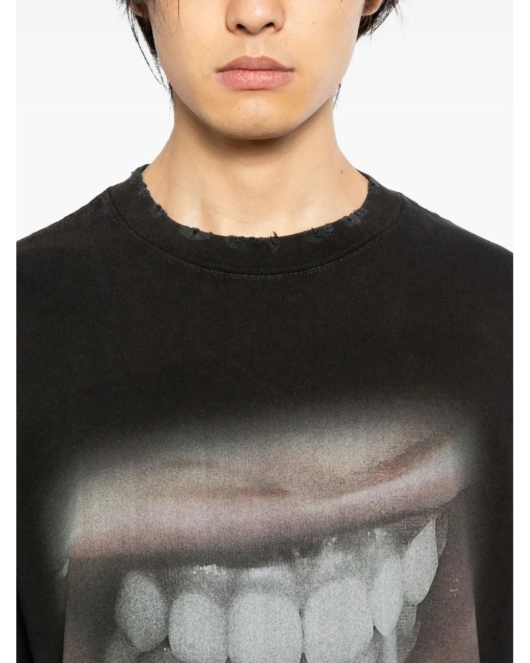 WARMAN Black Graphic-Print T-Shirt for men