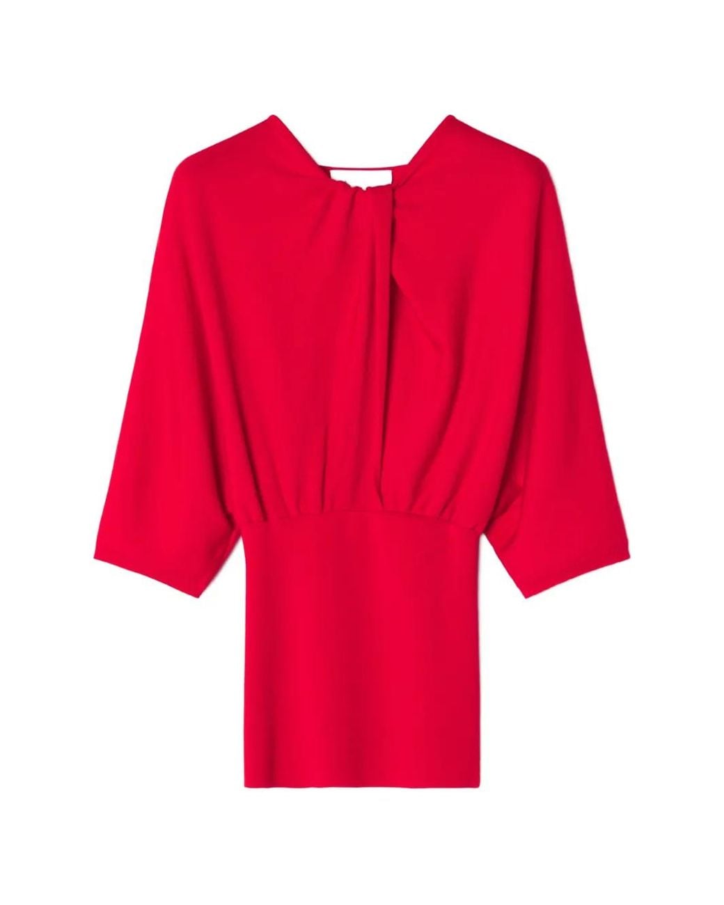 Lanvin Red Merino Wool Sweater With Bow Detail