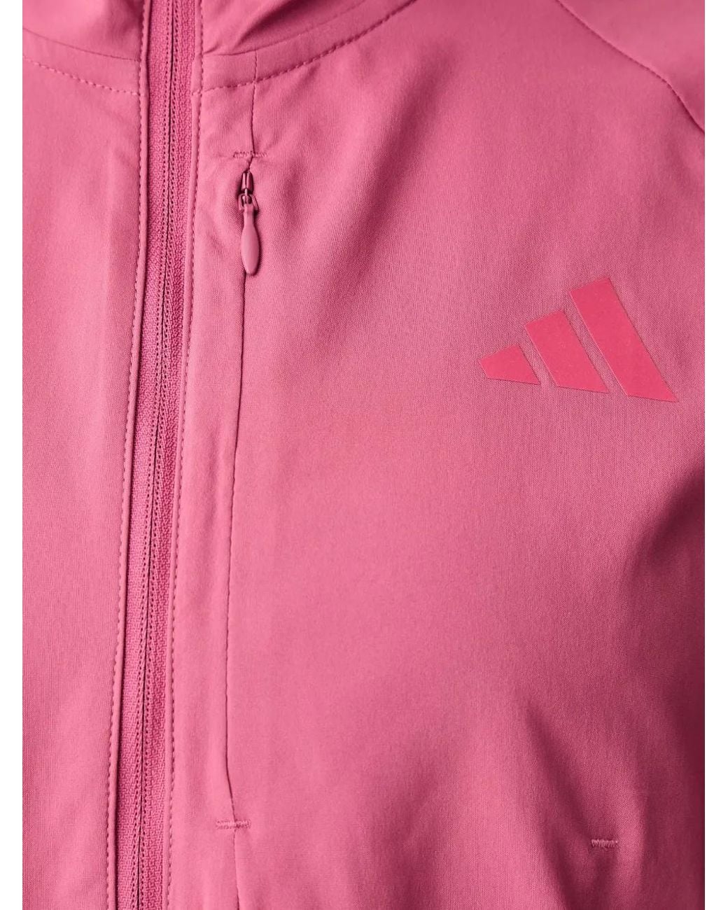 Adidas Pink Hooded Logo-Print Jacket