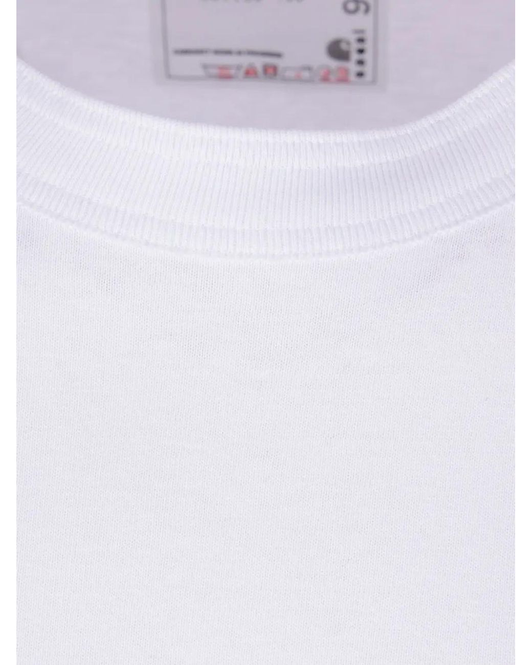 Carhartt White X Sacai Logo-Patch Short-Sleeved T-Shirt for men
