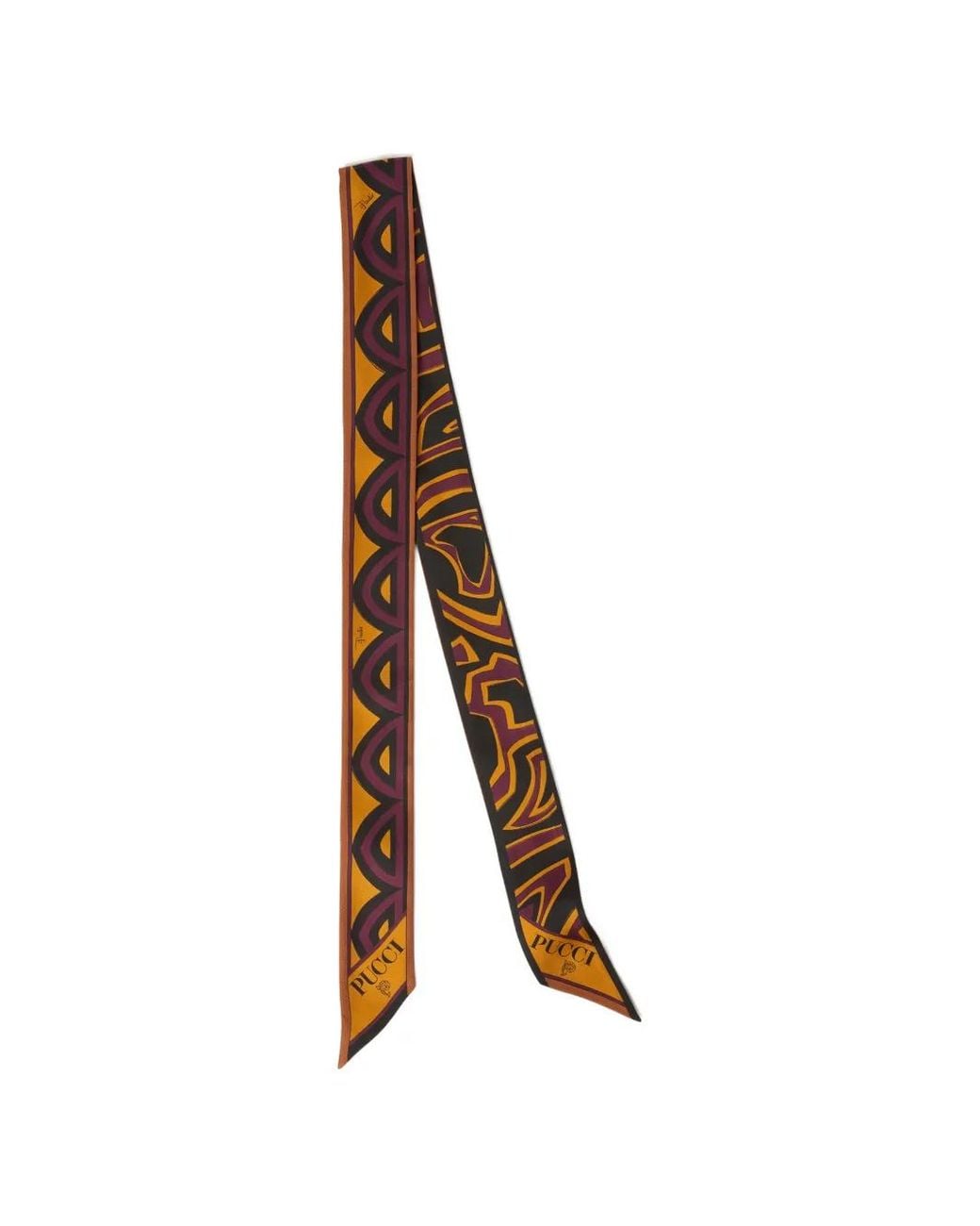 Emilio Pucci Brown Pucci Baiadera Labirinto Twill Scarf
