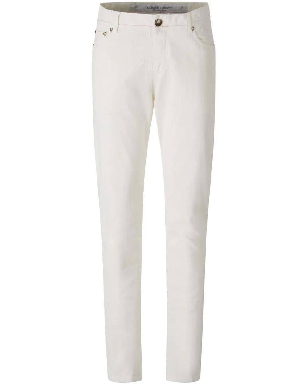 richard j. brown White Five-Pocket Trousers for men