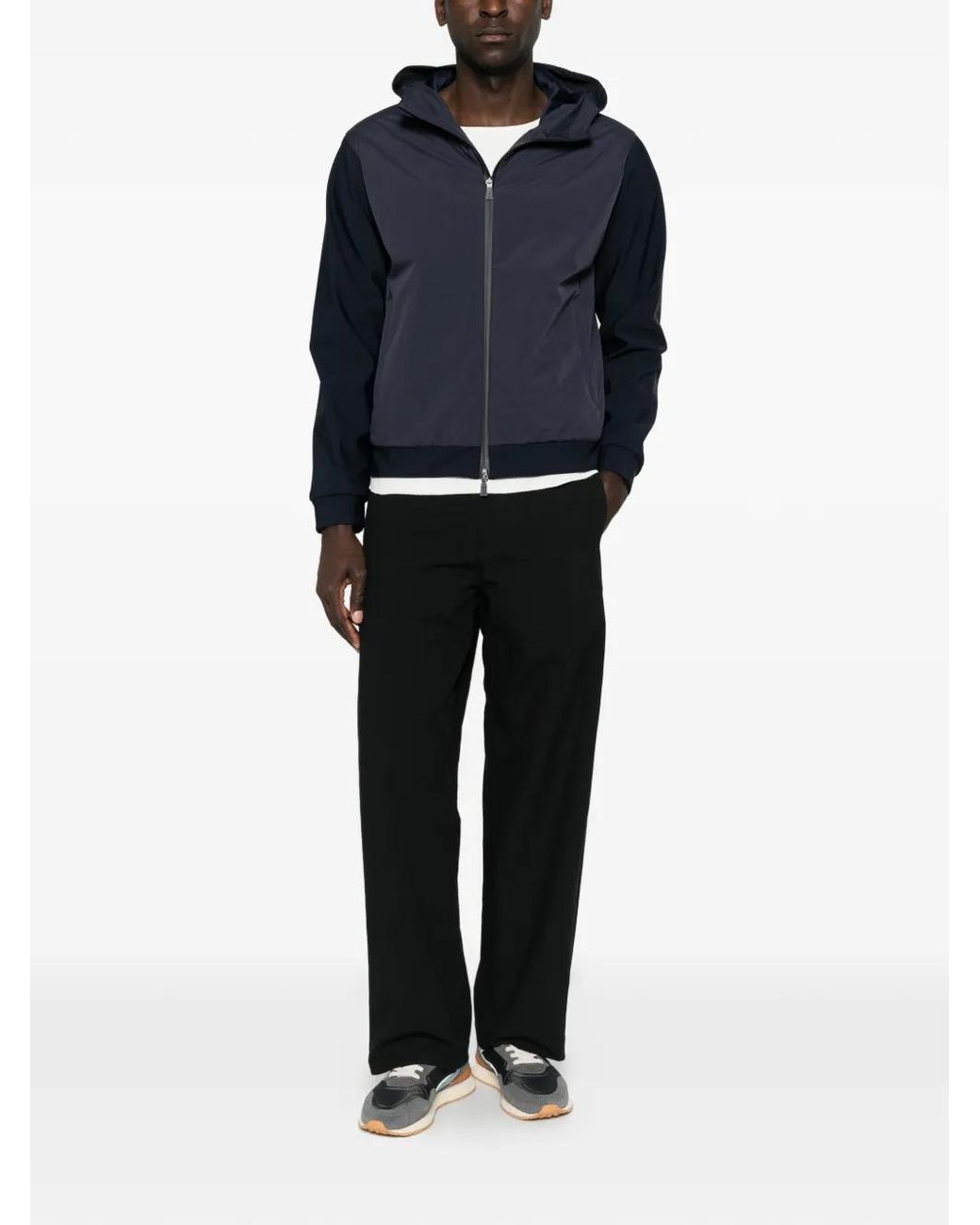 Herno Blue Hooded Panelled Jacket for men