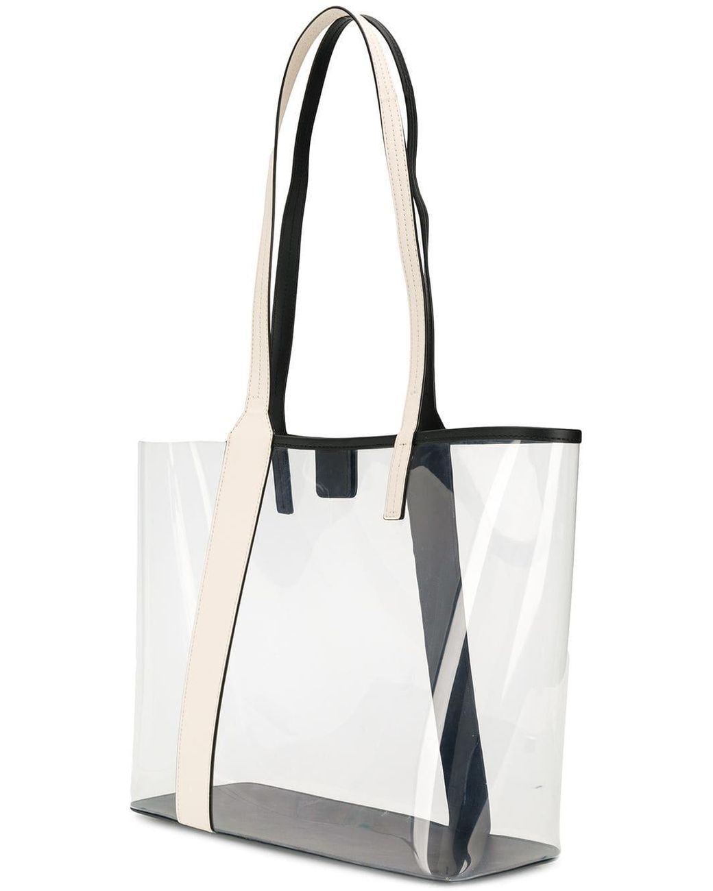 DKNY Clear Logo Tote in White | Lyst