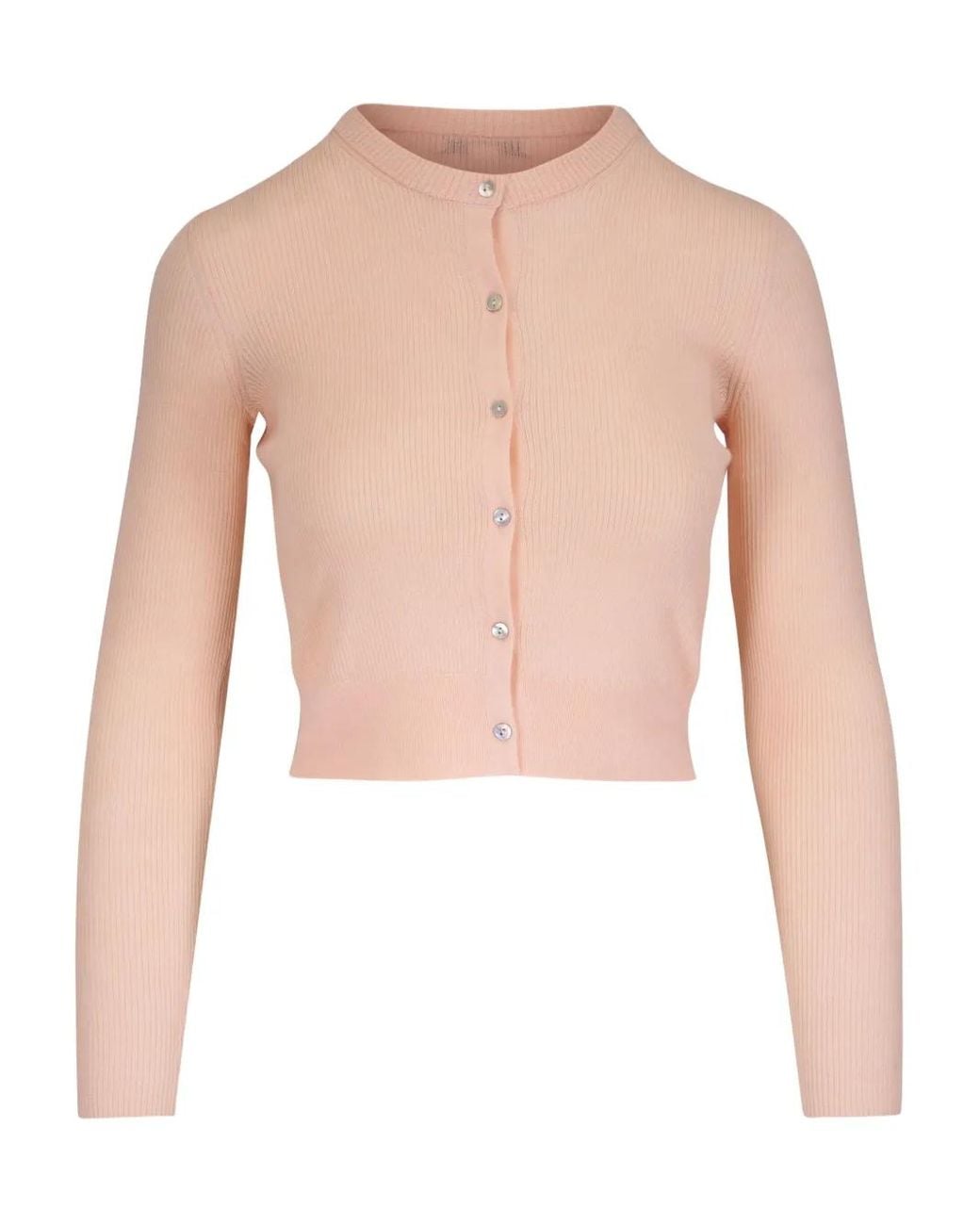 Vince White Slim Rib Shell Button Cardigan