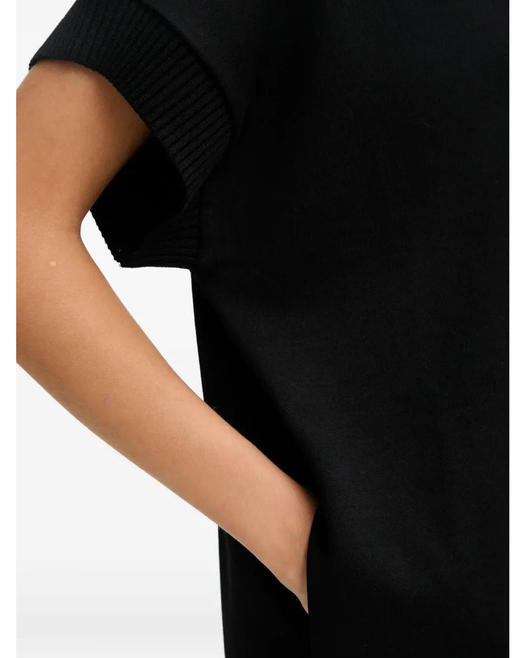 Iceberg Black V-Neck Logo Mini Dress