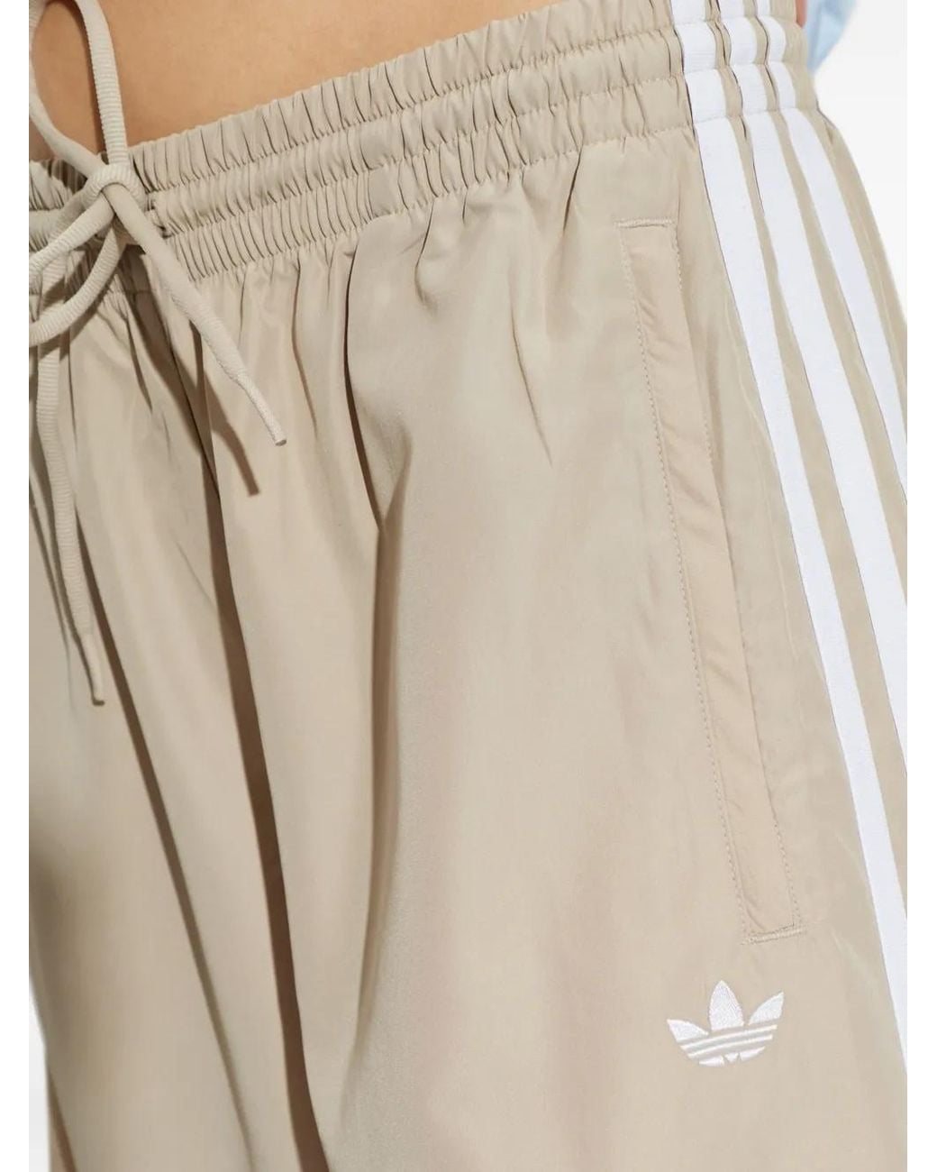 Adidas White Logo-Embroidered Track Pants