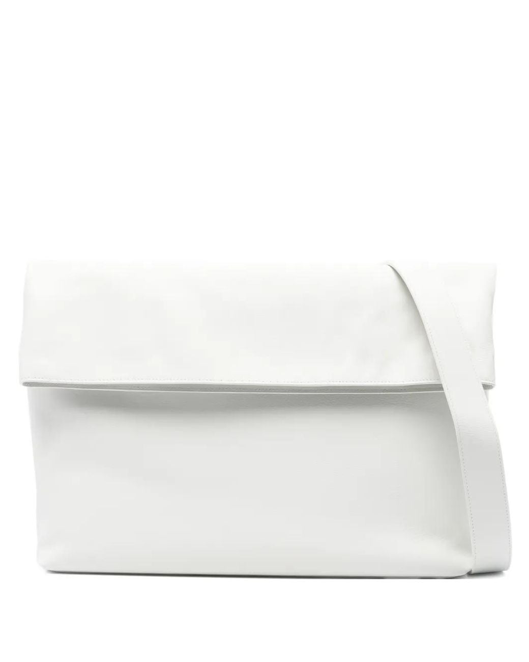 Herskind White Foldover Leather Shoulder Bag