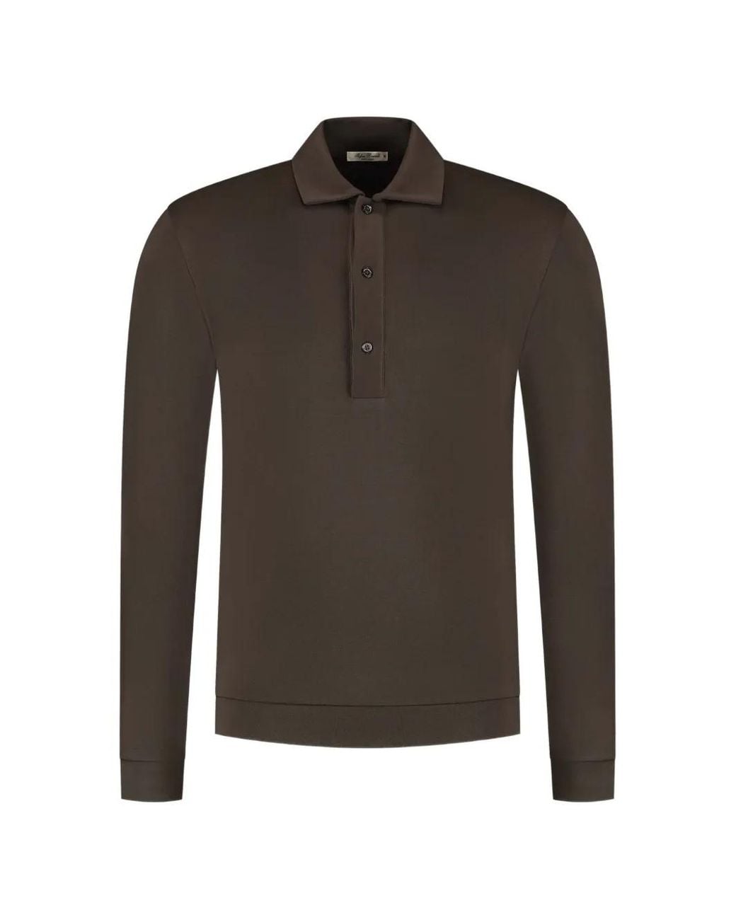 STEFAN BRANDT Brown Long-Sleeve Polo Shirt for men