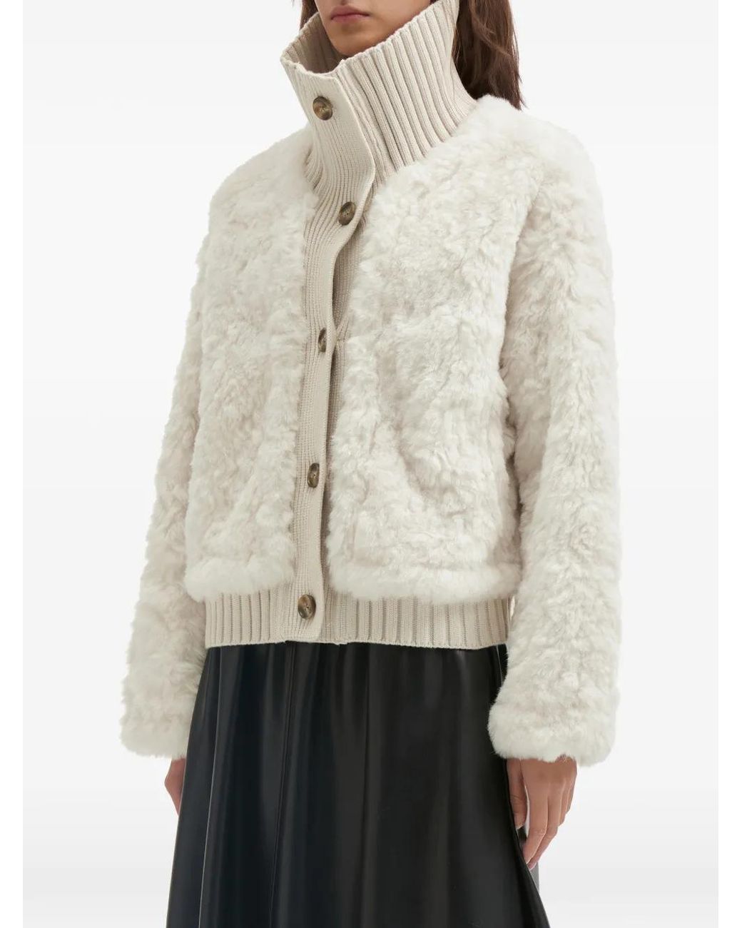 B+ AB White Button Collar Jacket