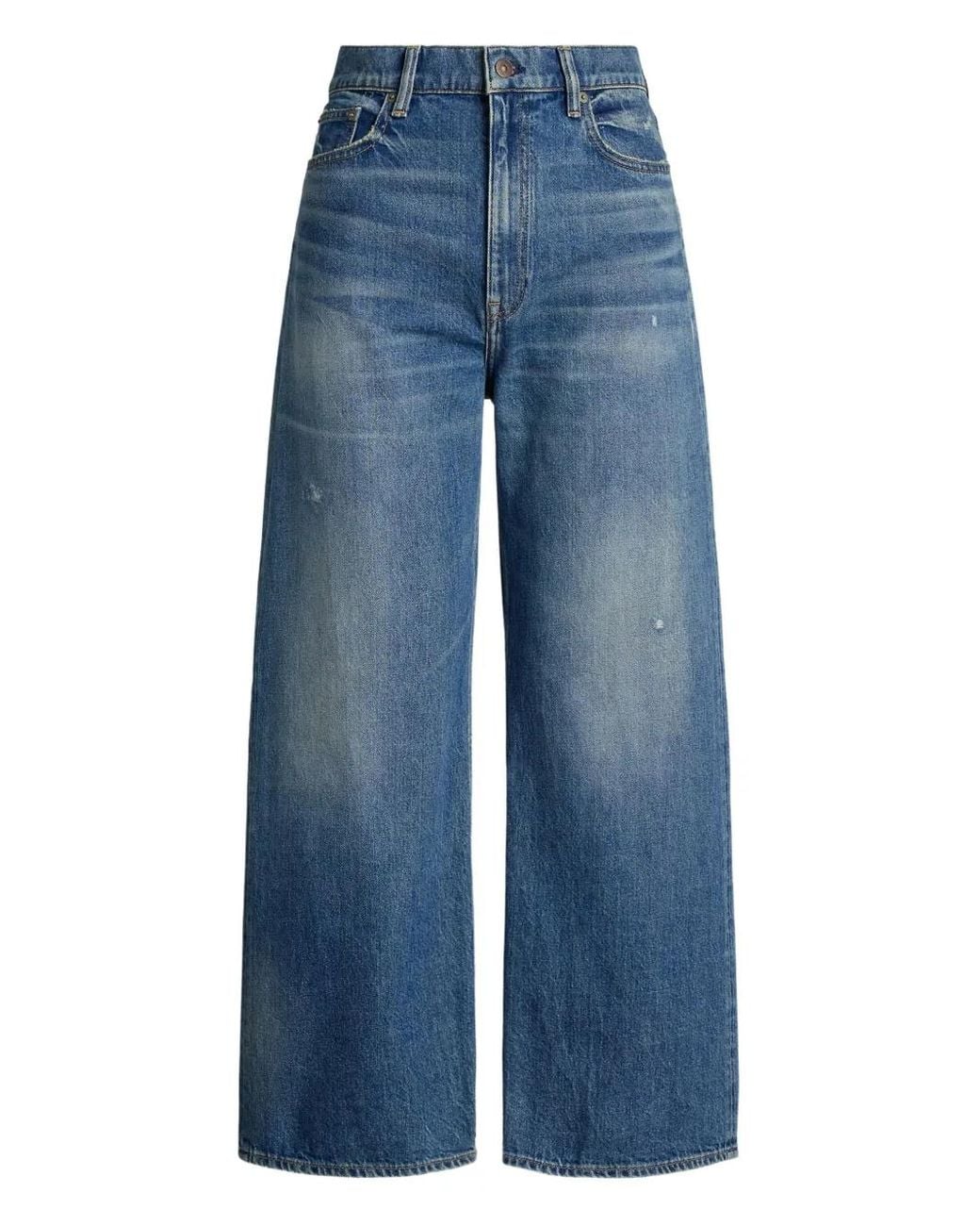 Polo Ralph Lauren Blue Wide-Leg Cotton Jeans